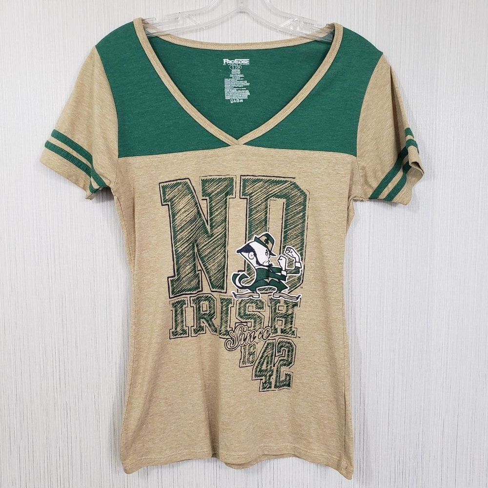 Pro Edge knights apparel Notre Dame University short‎ sleeve v-neck shirt